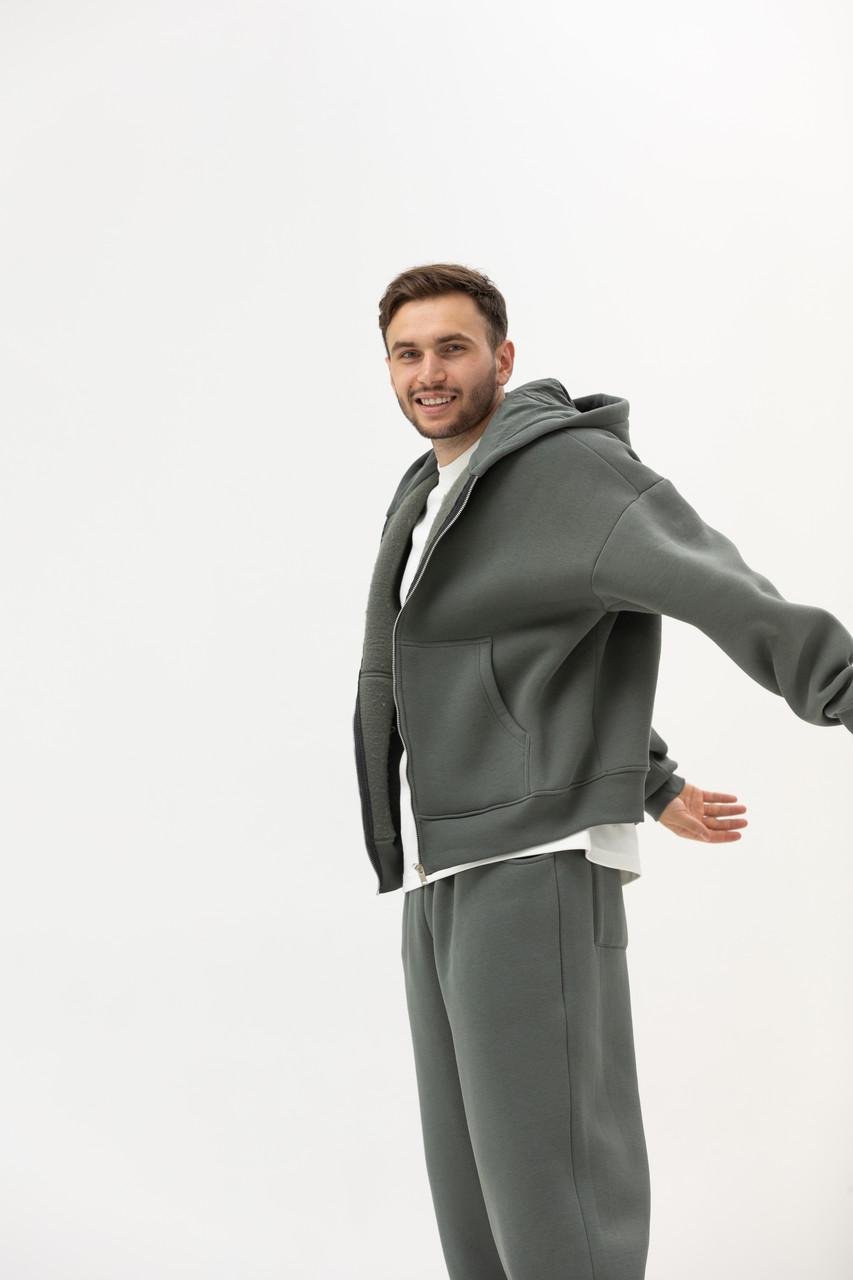 Спортивний костюм чоловічий Україна на флісі/кофта на замку M Оливковий (OBR-5291OL-M) - фото 2 Спортивний костюм чоловічий Україна на флісі/кофта на замку M Оливковий (OBR-5291OL-M) - фото 2