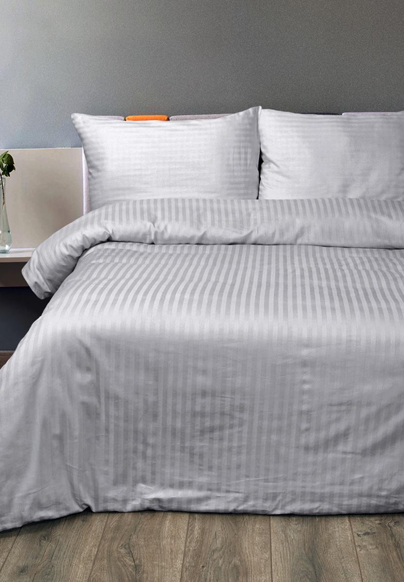 Комплект постільної білизни Lotus Готель сатин-страйп євро Сірий (29140) - фото 3 Комплект постільної білизни Lotus Готель сатин-страйп євро Сірий (29140) - фото 3