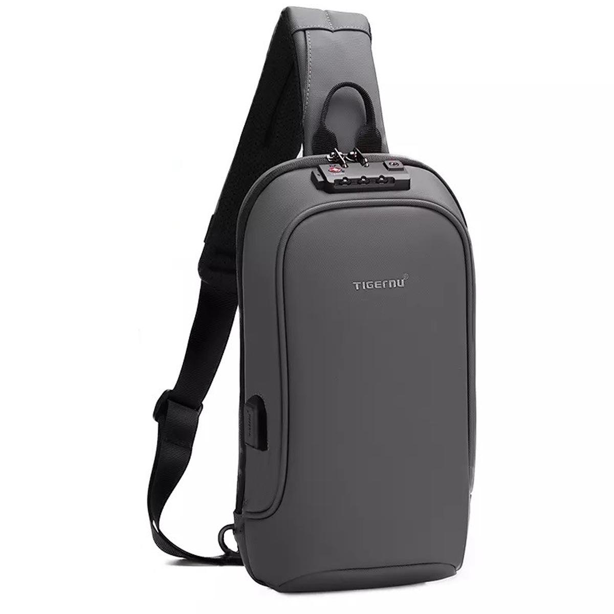 Сумка-рюкзак через плечо городская Tigernu T-S8102A антивор Серый (TGN-T-S8102A-3129)
