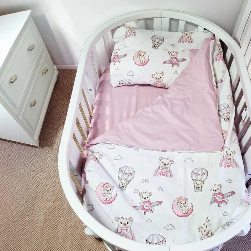 Комплект сменного постельного белья в кроватку детский Bimbo Мишка Ранфорс 90х110 см (91960)