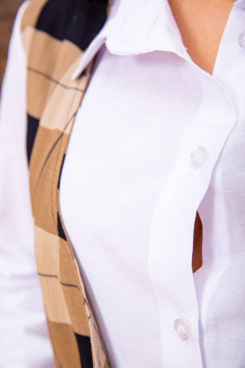 Рубашка женская Ager 119R321-1 XXL Белый/Коричневый - фото 5