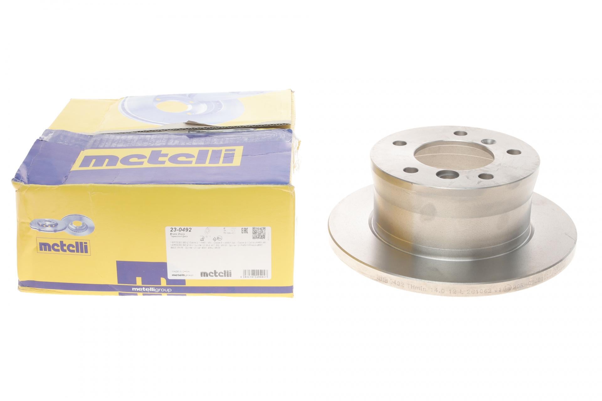 Диск тормозной задний METELLI для Mercedes Sprinter 208-416CDI 96-06/VW LT 96-06 3.5T полный 272x16 мм (23-0492)