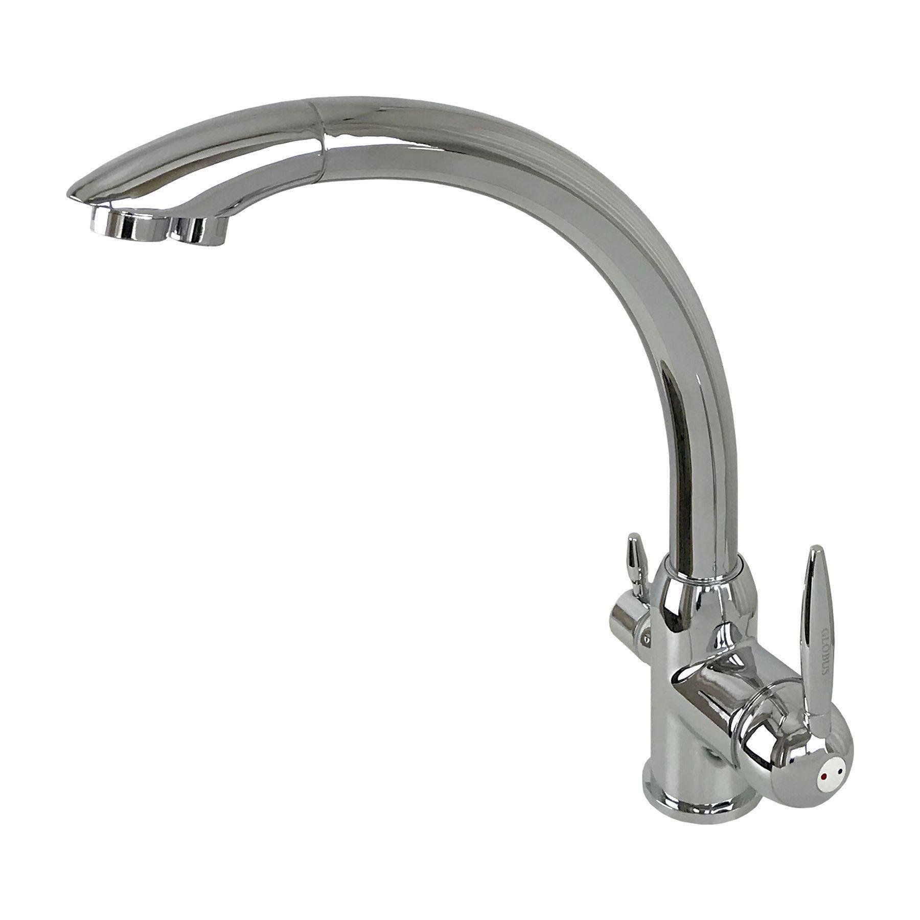 Змішувач для кухні на два виходи фільтр/вода GLux LAZER GLLR-0777 Хром (14963) - фото 2