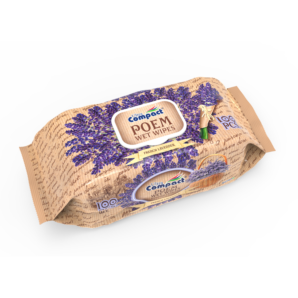 Вологі серветки з клапаном Ultra Compact Poem French Lavender 100 шт. (306352)