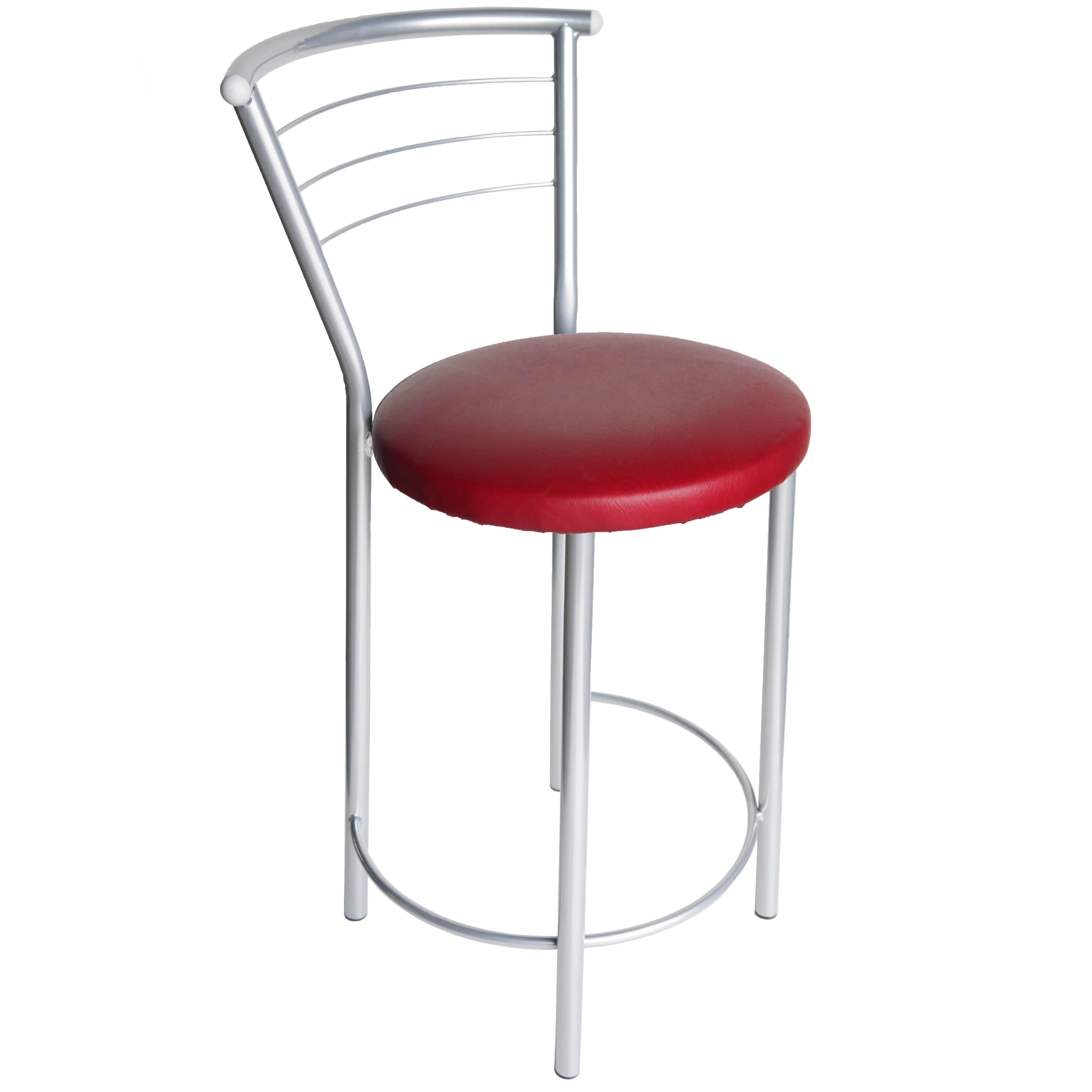 Полубарный стул АНТ Марко кожзаменитель Алюминий/Бордовый (U24341-01)