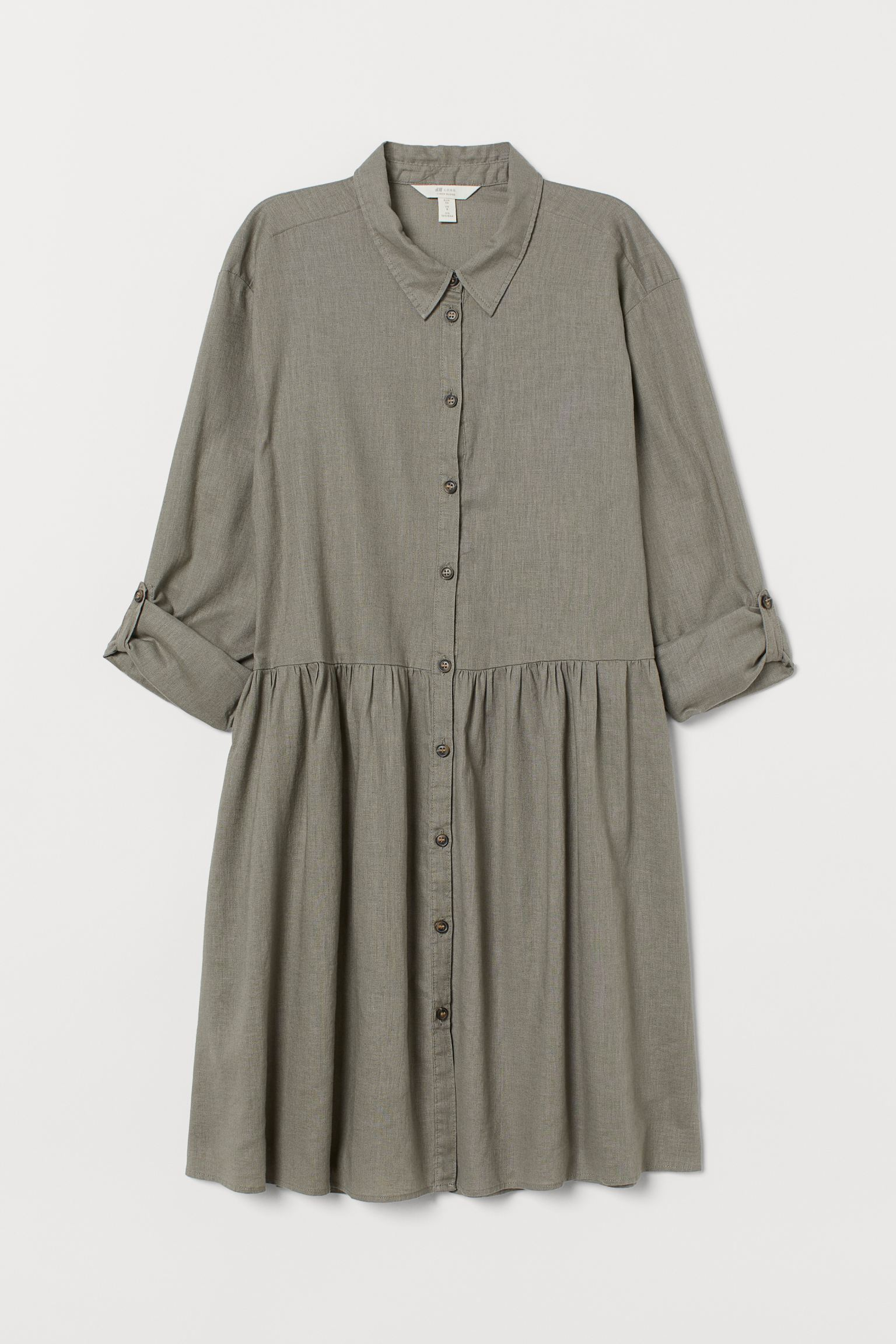 Платье рубашка льняное р. 42 Хаки (8982872wer) Платье рубашка льняное р. 42 Хаки (8982872wer)