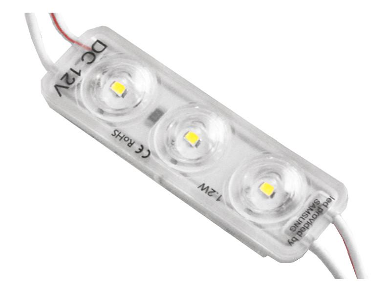 Светодиодный модуль Samsung SMD2835 3 LED 12В 1.2Вт IP65 6500К холодный белый (2917)