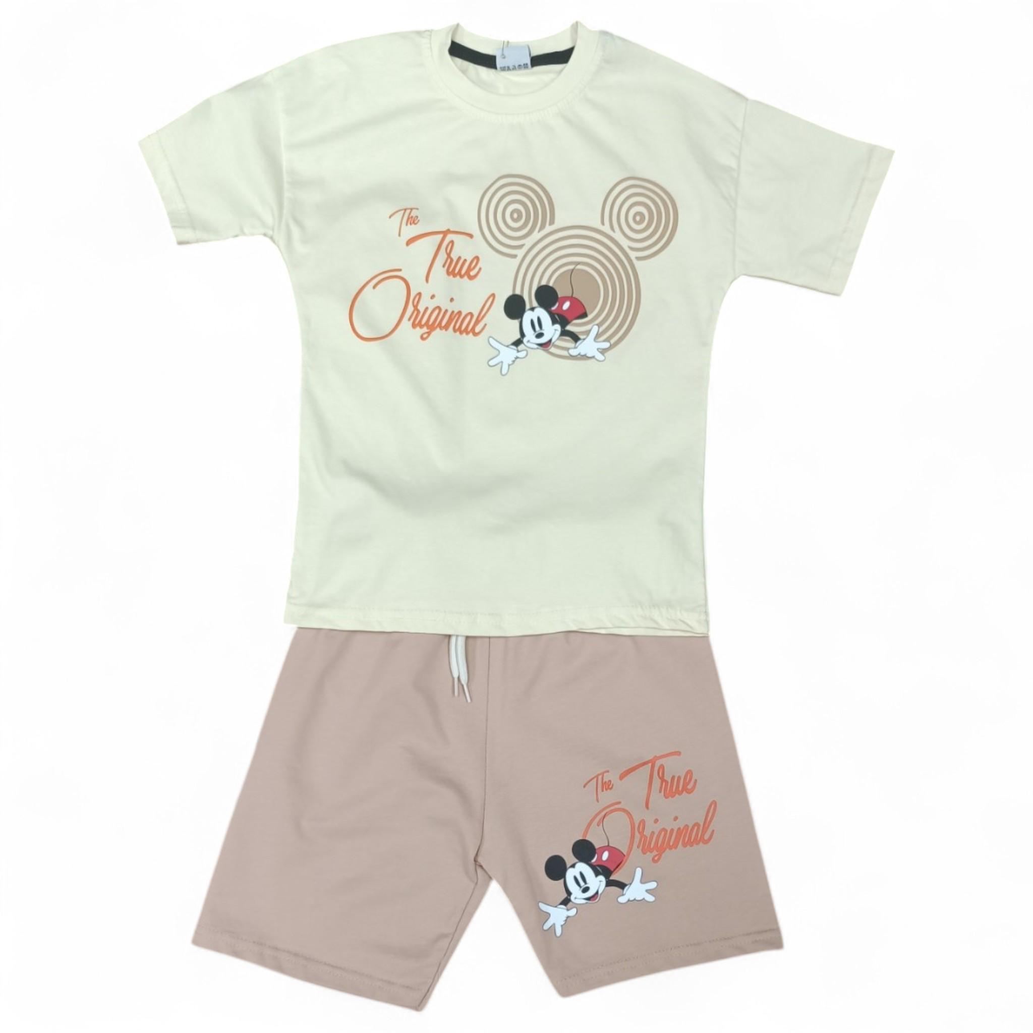 Костюм для мальчика летний Joun Line Mickey Mouse футболка и шорты 104 см Beige (S_787811Beige/104	)