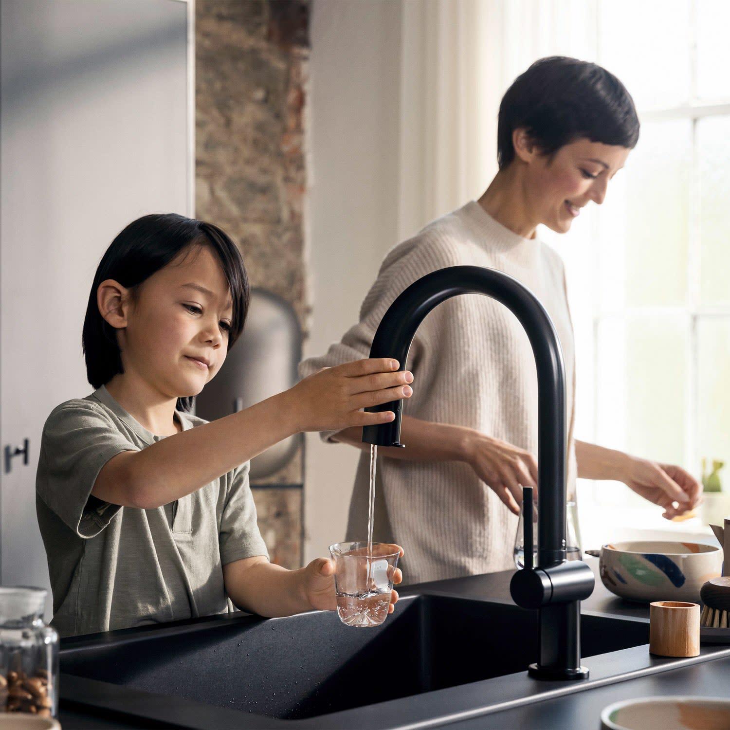 Змішувач для кухні Hansgrohe Aqittura M91 76801670 на дві води Чорний (148563) - фото 6