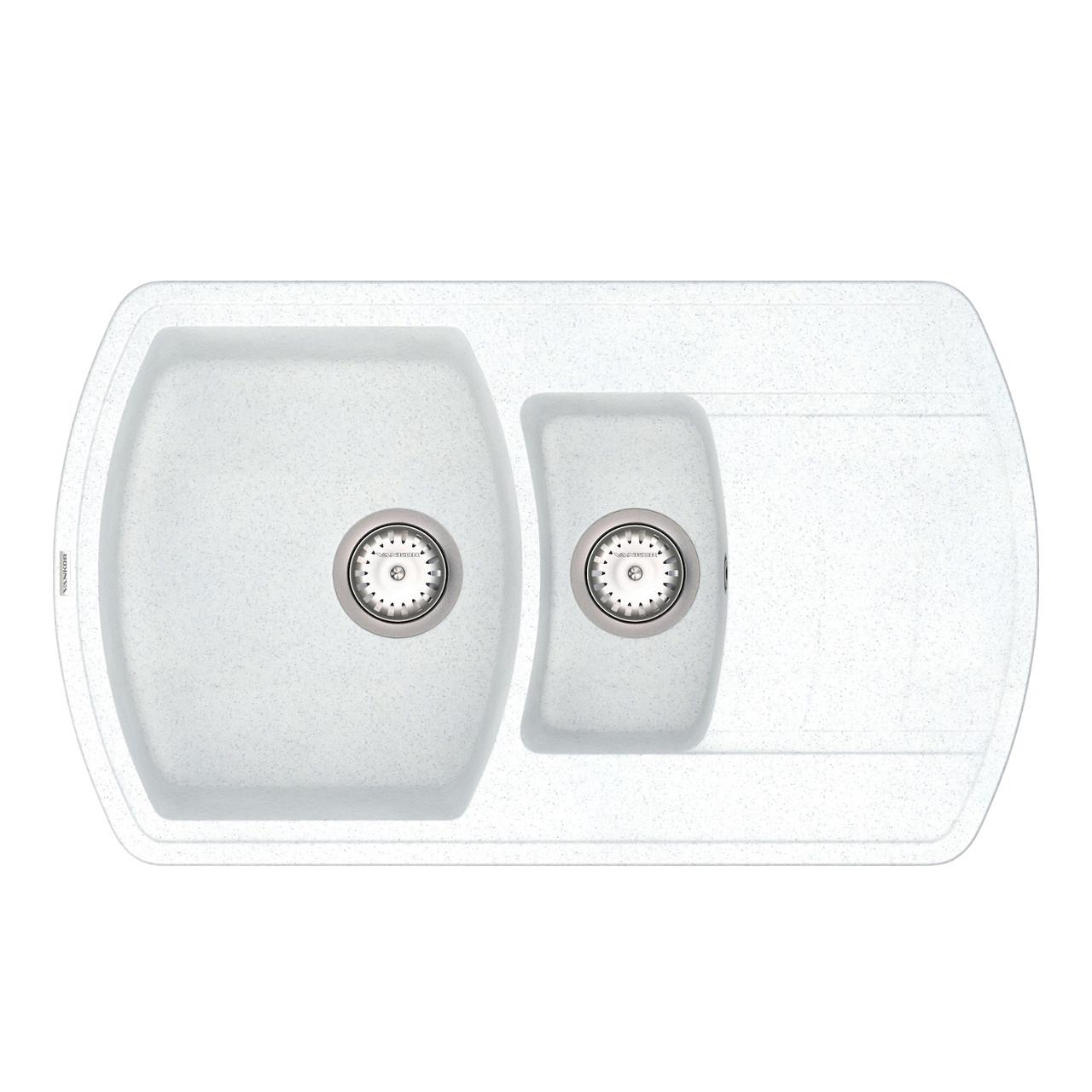 Кухонная мойка с сифоном Norton NMP 04,86 White stone