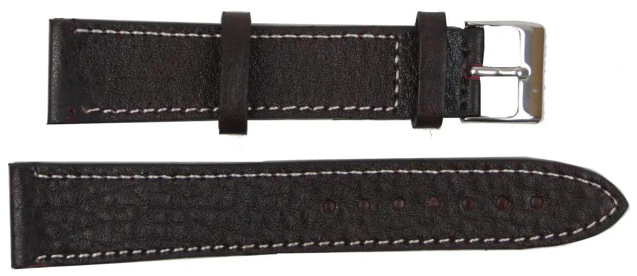 Ремінець для годинника Mykhail Ikhtyar шкіряний 20 мм Коричневий (S589-20S brown)