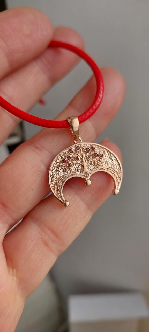 Підвіска срібна Лунниця з калиною та позолотою 925 проба (30156435) - фото 5 Підвіска срібна Лунниця з калиною та позолотою 925 проба (30156435) - фото 5