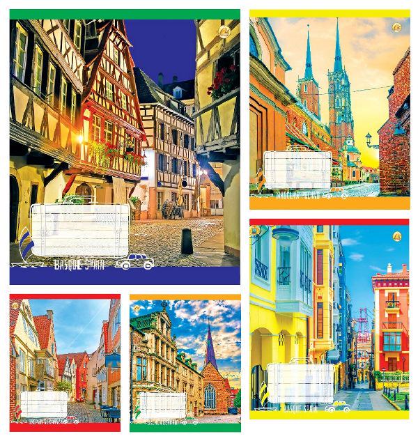 Зошити учнівські Тетрада Місто 24 аркуша клітинка 20 шт. в упаковці