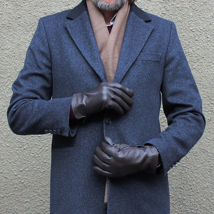 Рукавиці чоловічі шкіряні LM213-2 демісезонні XL/11"/23 см Коричневий (2806676947) - фото 2