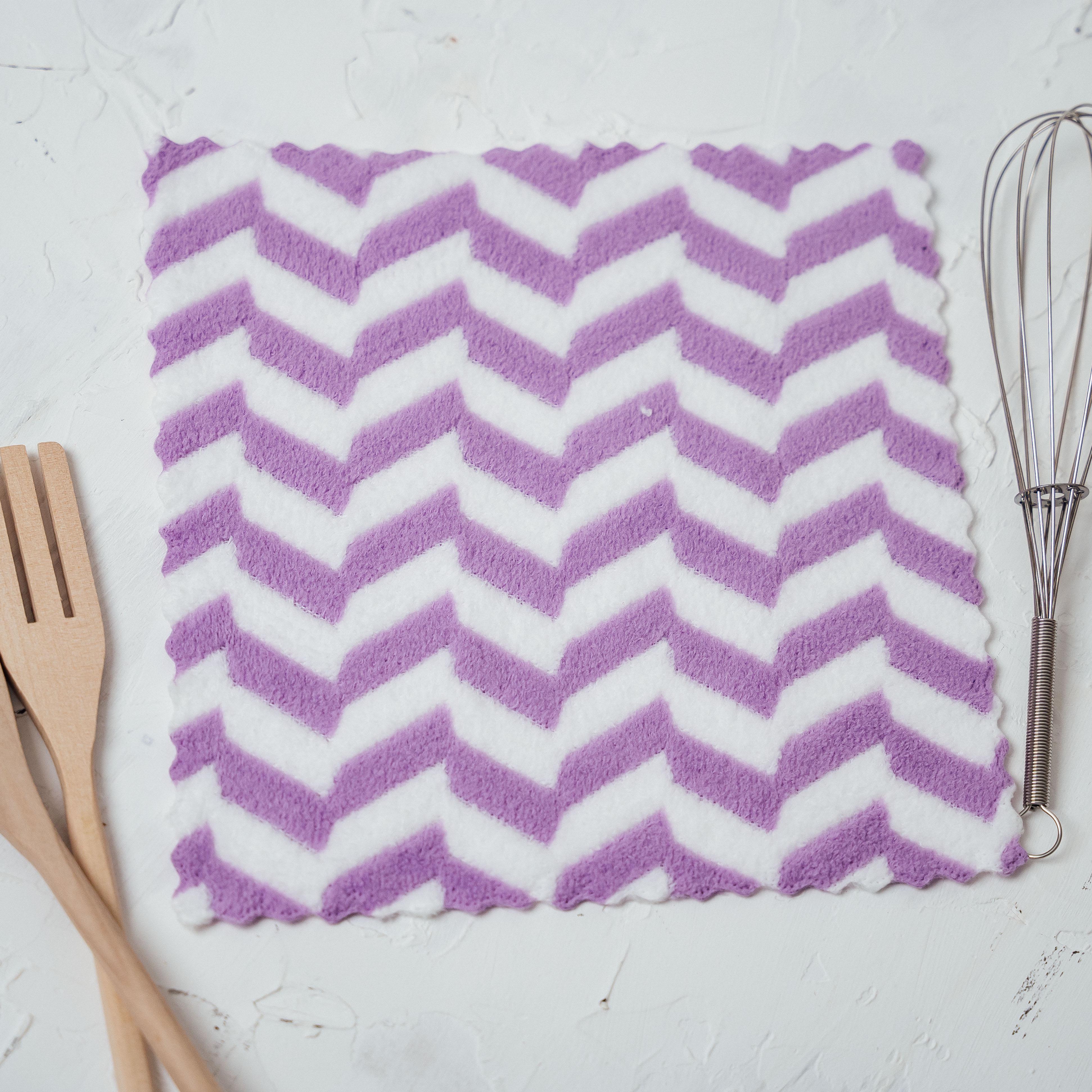 Салфетка для уборки Зигзаги 25х25 см Фиолетовый (86449)