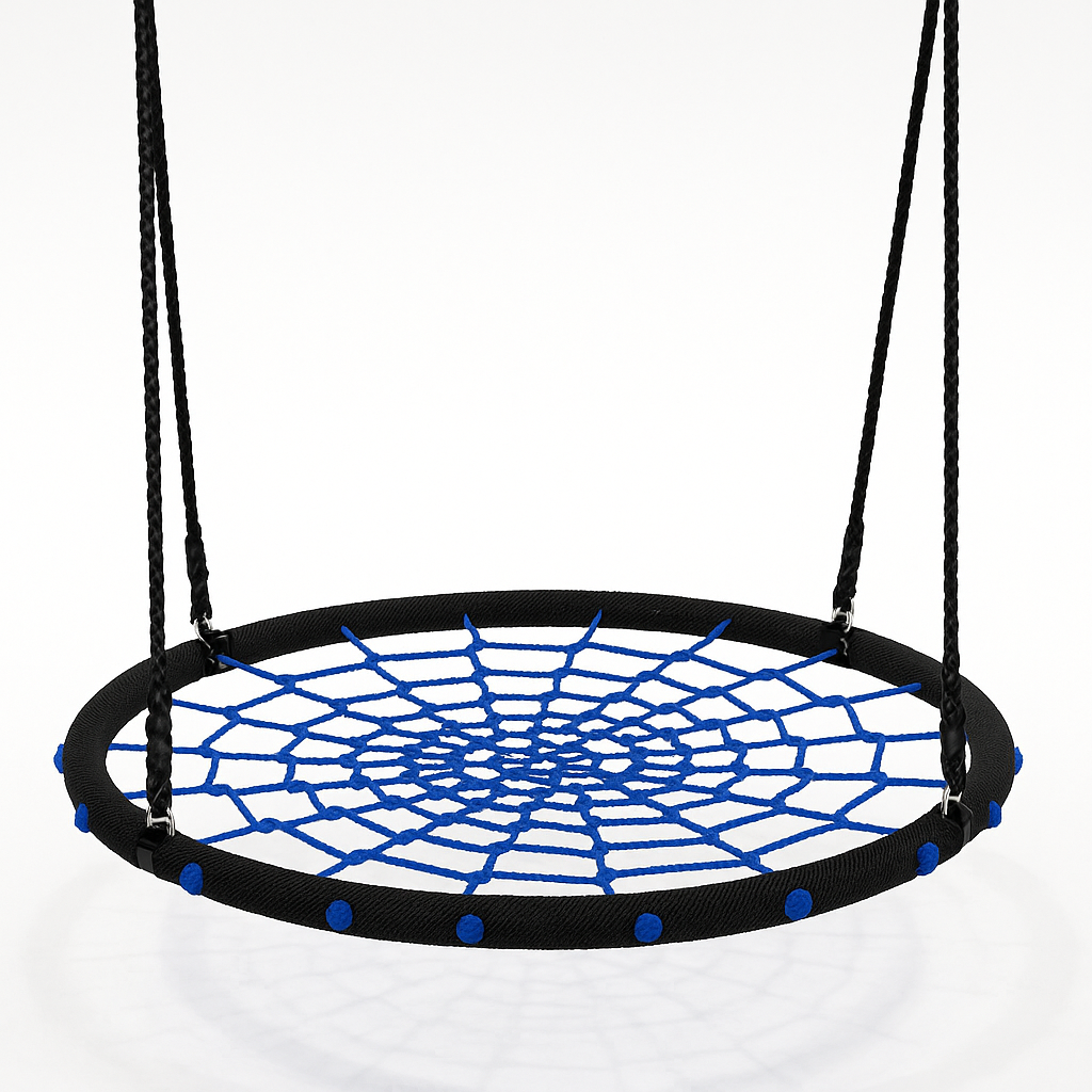 Гойдалка дитяча WCG Nest з плетеним канатним сидінням 120 см Синій (W-416B) - фото 2 Гойдалка дитяча WCG Nest з плетеним канатним сидінням 120 см Синій (W-416B) - фото 2