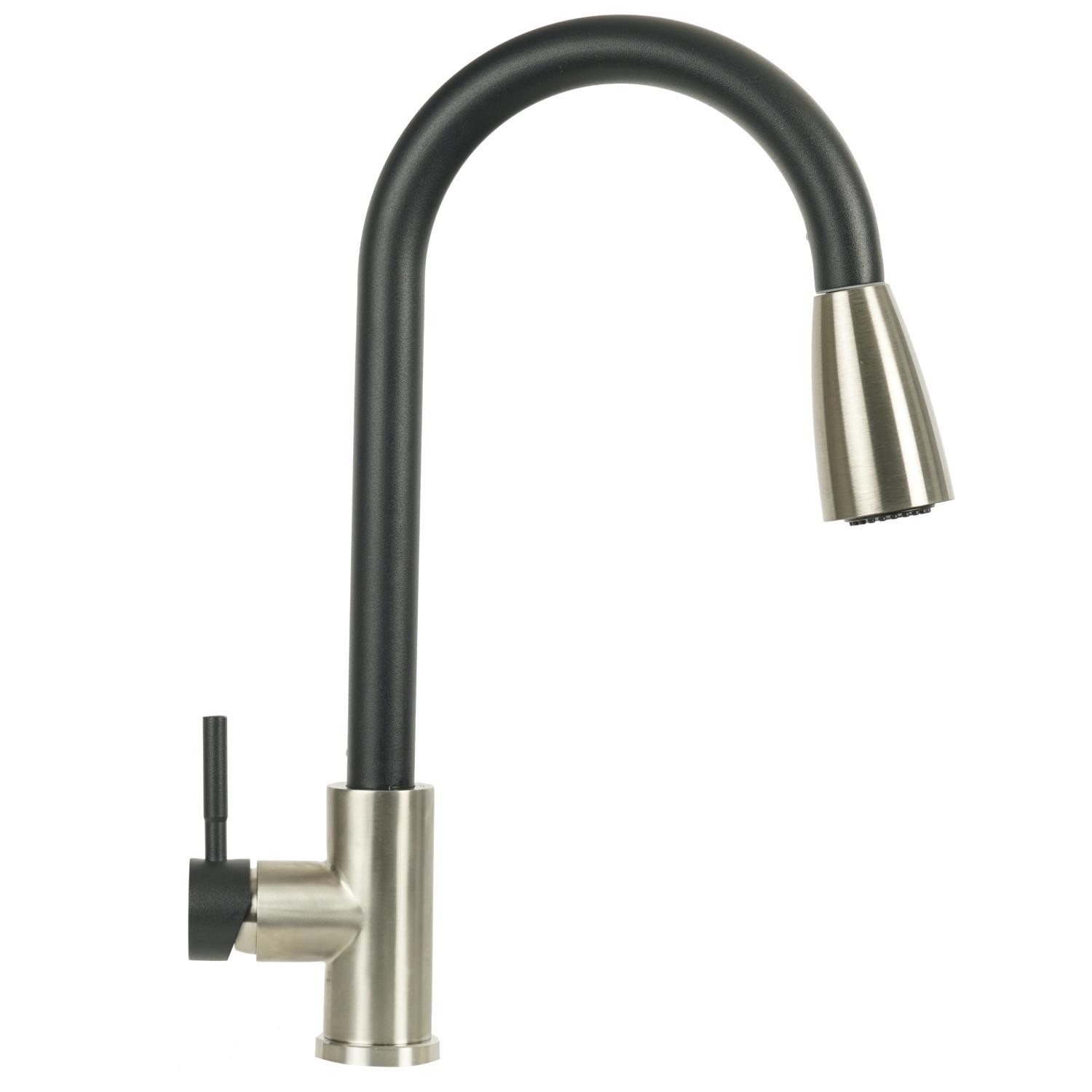 Смеситель для кухни Platinum KT 8203 8614 PLS-A33993 с видвижной лейкой Черный (158541) Смеситель для кухни Platinum KT 8203 8614 PLS-A33993 с видвижной лейкой Черный (158541)