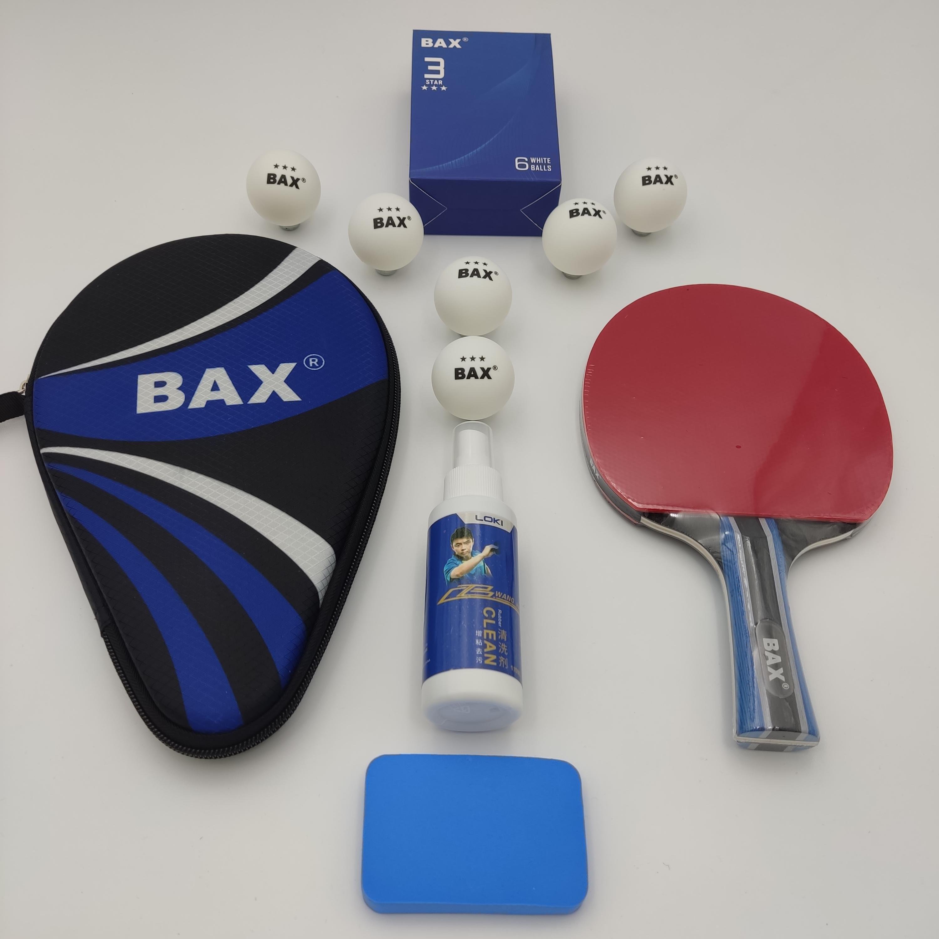 Ракетка для настільного тенісу Bax у чохлі та м'ячиками 6 шт. зі спонжем та спреєм (151311+151309+151307+151306)