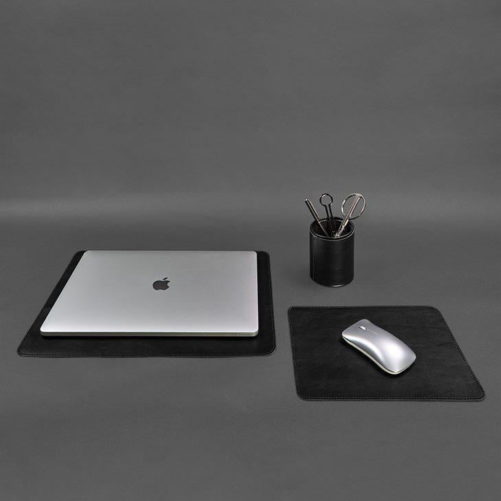 Набор настольный из натуральной кожи 1.0 Черный краст (A-027785) - фото 7 Набор настольный из натуральной кожи 1.0 Черный краст (A-027785) - фото 7