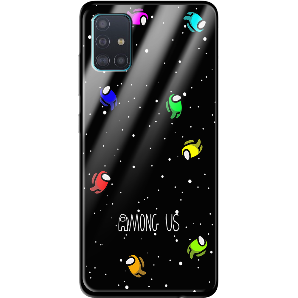 Чехол Boxface Samsung A515 Galaxy A51 Among Us Invisible Черный силикон со стеклом (38808-bk76-39407)