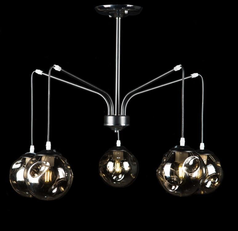 Люстра с плафонами Ray L9752B/5 BLK+CR (IR006546)