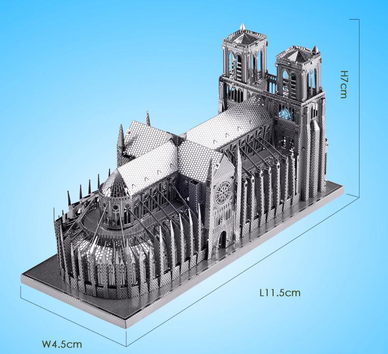 Конструктор Piececool Notre dame cathedral paris P016-S колекційна модель Silver - фото 5