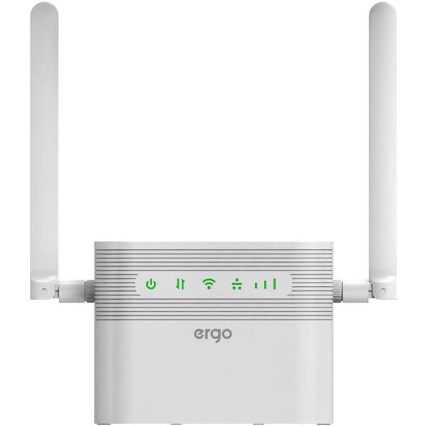 Мобильный 4G WiFi роутер ERGO R023 2,4 ГГц аккумулятор 4000 мАч Белый (648570)