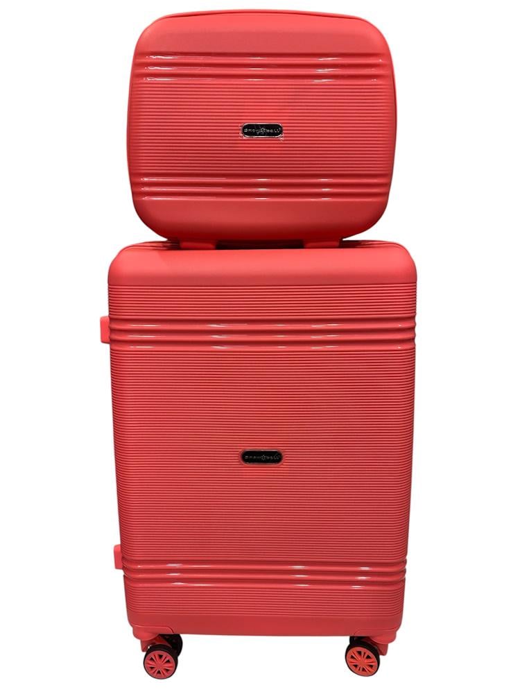 Комплект Snowball 21204 чемодан средний и кейс Коралловый (31706956)