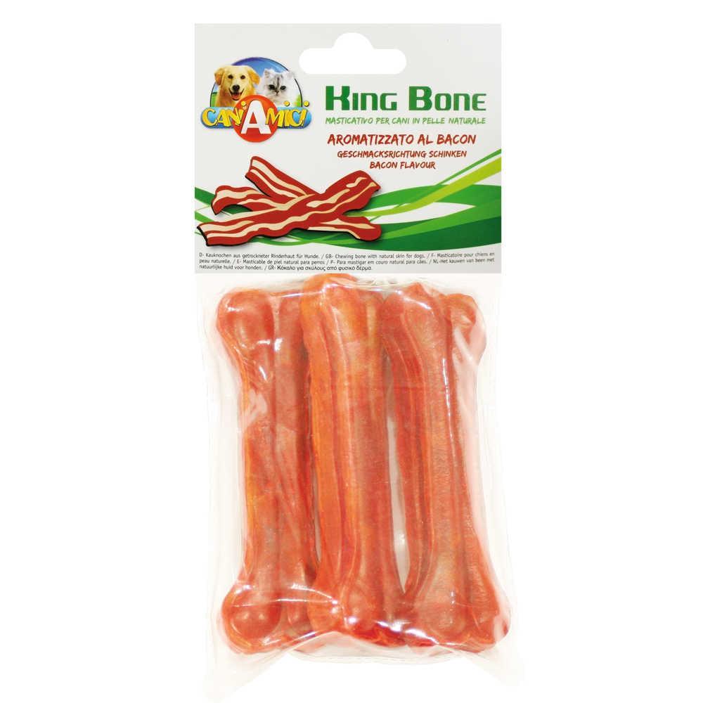 Ласощі для собак Croci King Bone Кістка Bacon 3 шт. 13 см