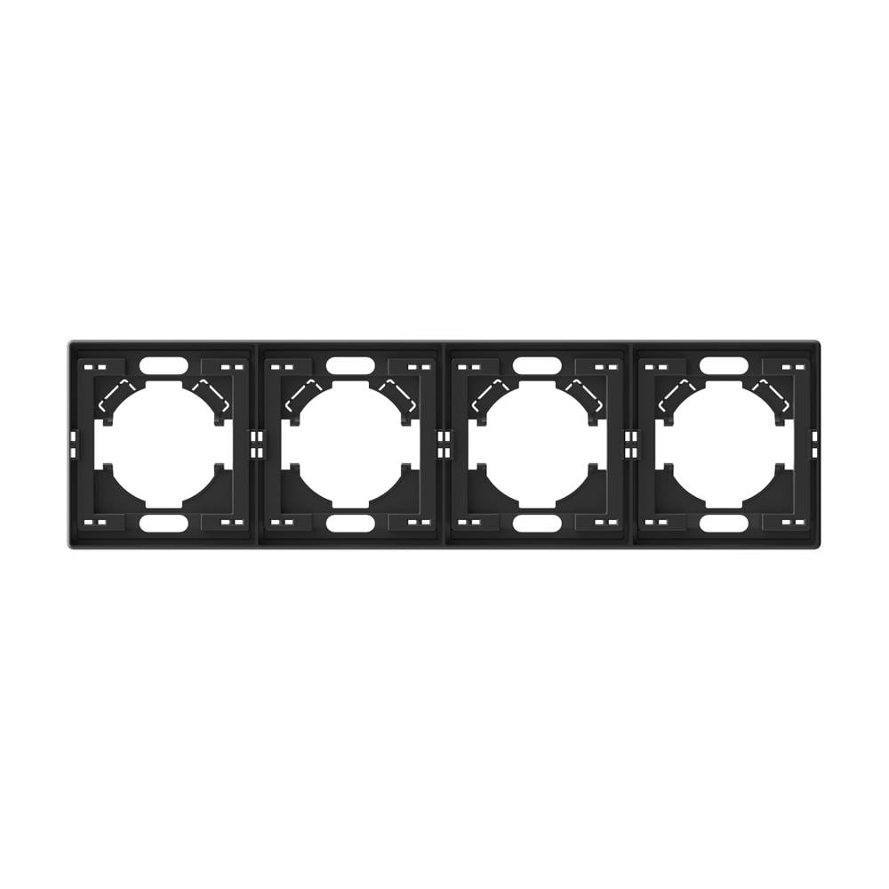 Рамка для розеток Vіdех Nota 4 місця горизонтальна Вугільно-чорний (31578568) Рамка для розеток Vіdех Nota 4 місця горизонтальна Вугільно-чорний (31578568)