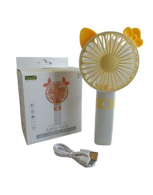Вентилятор аккумуляторный ручной DianDi Mini Fan SQ-2163 с USB-зарядкой и складывающейся ручкой Желтый (29711206)