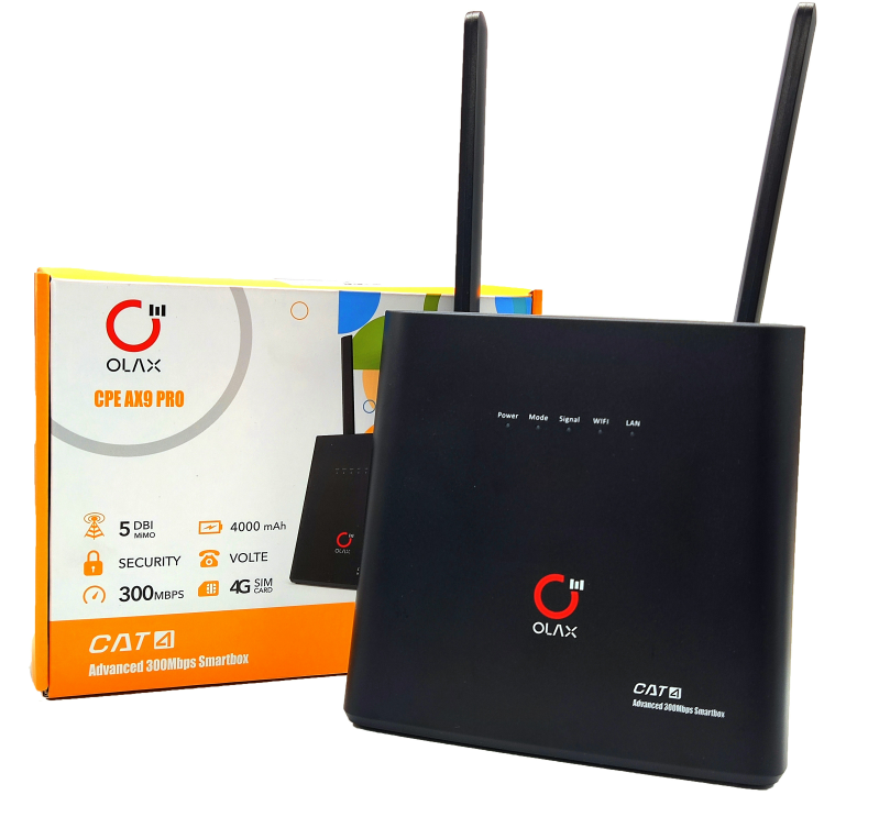 Роутер стаціонарний OLAX AX9 PRO 4G WI-FI 3G/4G LTE 4000 мАг/безлімітний пакет Vodafone інтернет та антена - фото 9