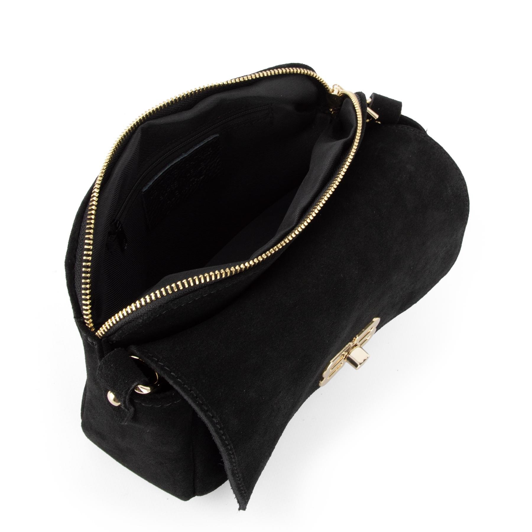 Жіноча сумка замшева Virginia Conti 04042 на два відділення Чорний (2765099684) - фото 4 Жіноча сумка замшева Virginia Conti 04042 на два відділення Чорний (2765099684) - фото 4