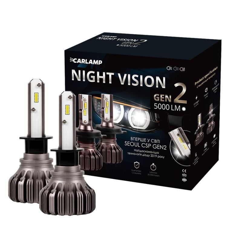 Автолампы светодиодные Carlamp H1 Led Night Vision Gen2 Led 5000 Lm 5500 K (NVGH1)