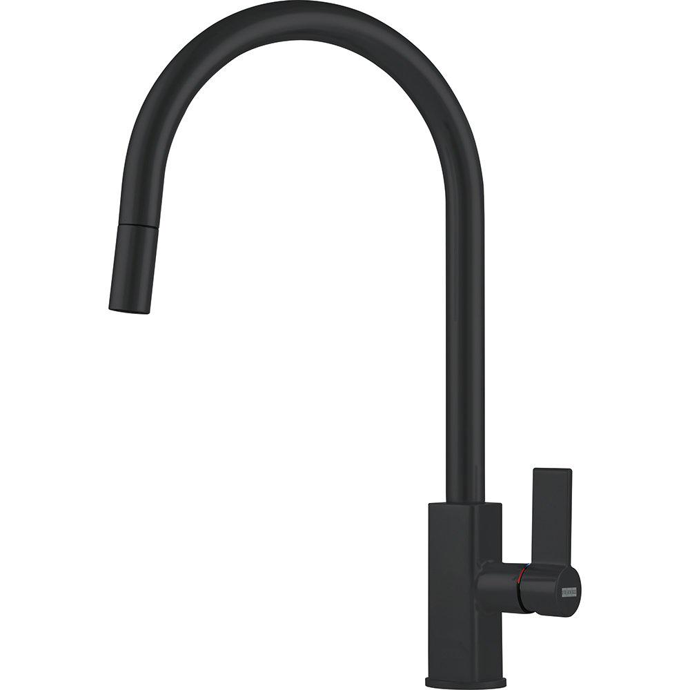 Кухонный смеситель Franke Maris Pull Down с выдвижным изливом с функцией душа Черный матовый (115.0554.083) Кухонный смеситель Franke Maris Pull Down с выдвижным изливом с функцией душа Черный матовый (115.0554.083)