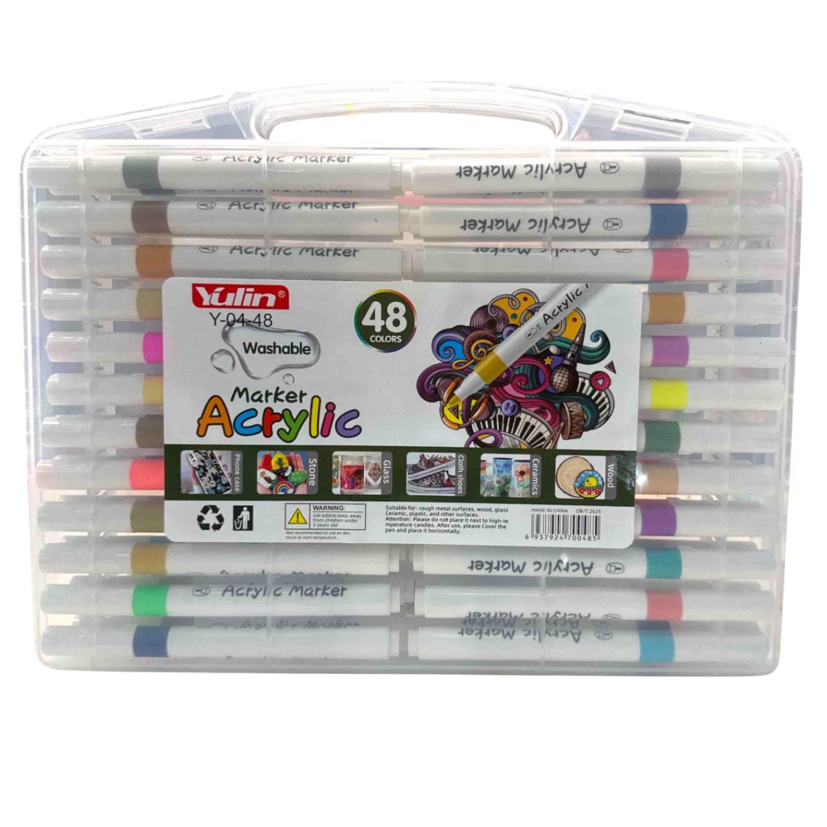Набор акриловых маркеров Yulin Acrylic Marker 48 шт. (Y-04-48) - фото 1