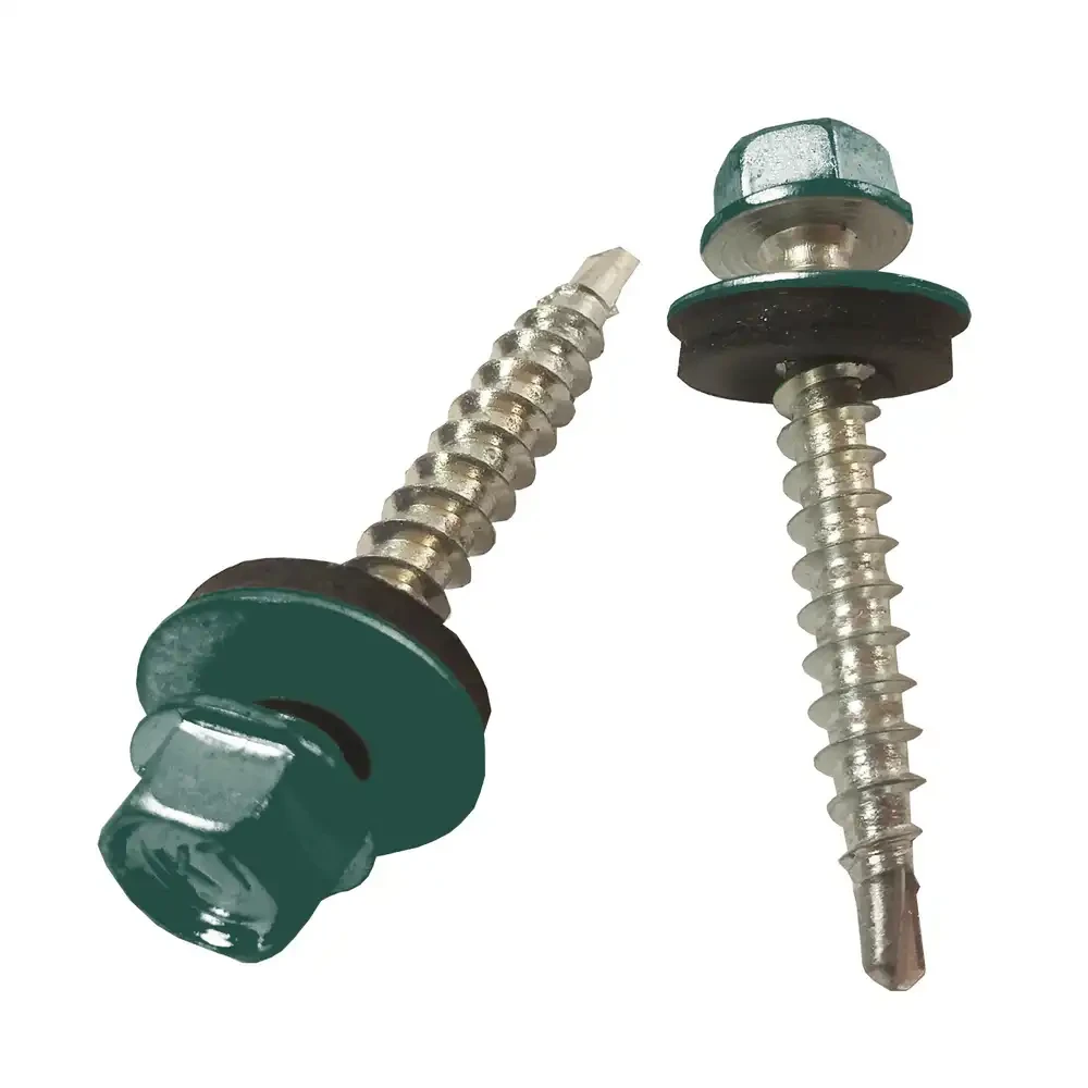 Саморез кровельный окрашенный по дереву 4,8х35 RAL 6005 250 шт. Зеленый (23812206) - фото 1 Саморез кровельный окрашенный по дереву 4,8х35 RAL 6005 250 шт. Зеленый (23812206) - фото 1