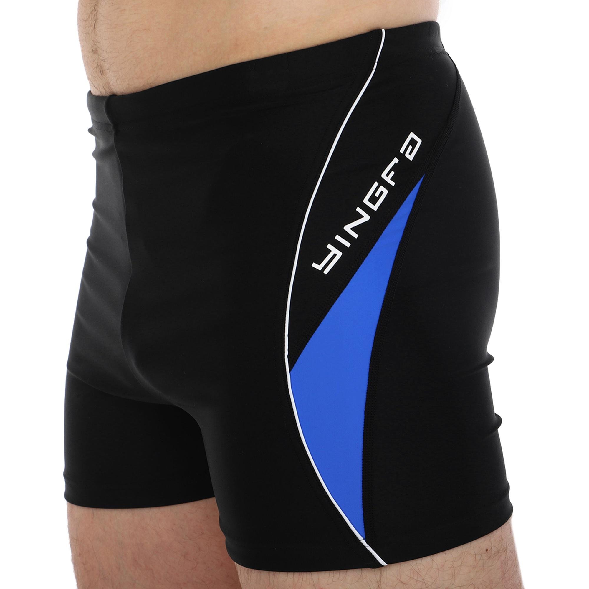 Плавки-шорти чоловічі YINGFA Y3937 3XL Чорний/Синій - фото 2