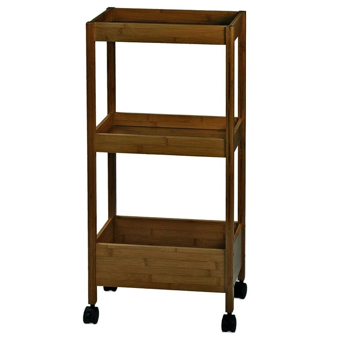 Этажерка для ванной из дерева на колесиках Прейри Корица (АБТ-004733)