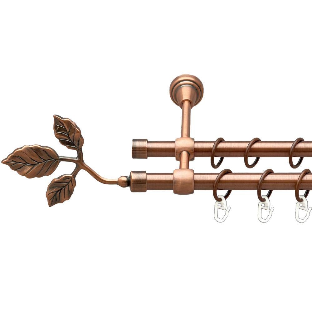 Карниз металлический Orvit Тоскана двухрядный литой/гладкая труба/кольцо металлическое Медь 16/16 мм 160 см (00-00019722)