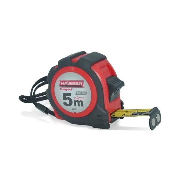 Рулетка обгумована з магнітом Haisser 5 м х 19 мм