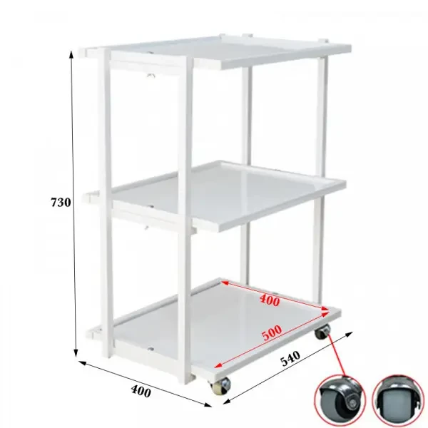 Тележка косметологическая Профи UK-01 Белая (29439090) - фото 4