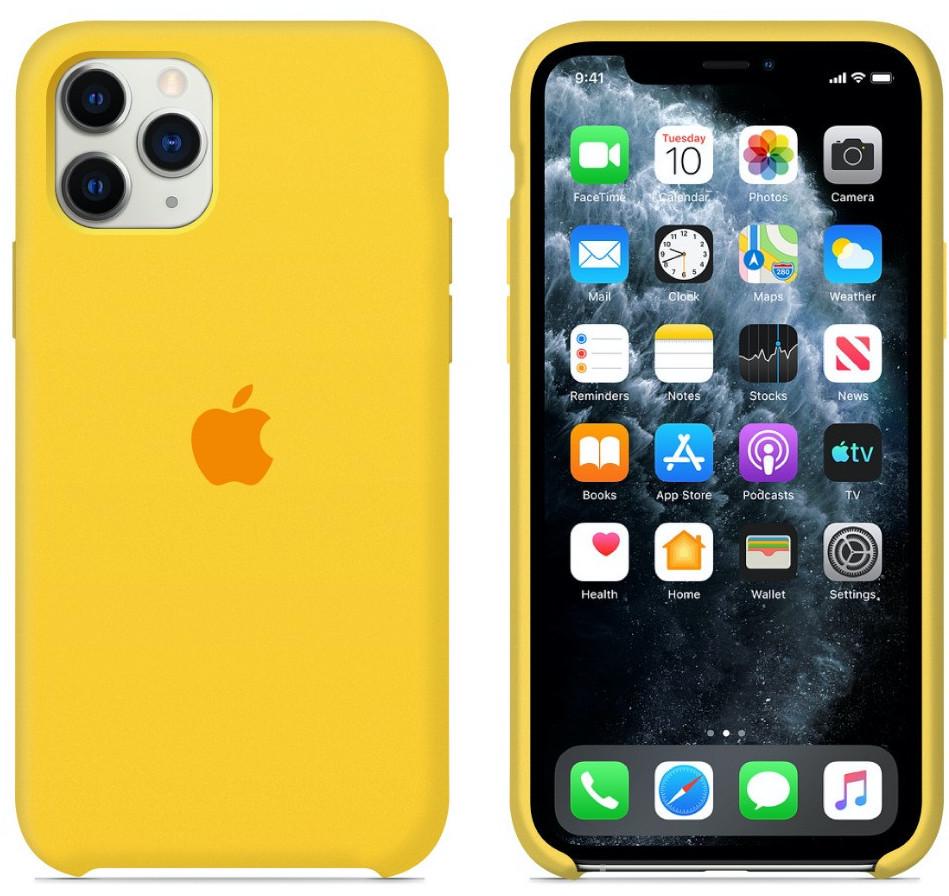 Силиконовый чехол-накладка Apple Silicone Case for iPhone 11 Pro, Yellow (HC) (A) - фото 1