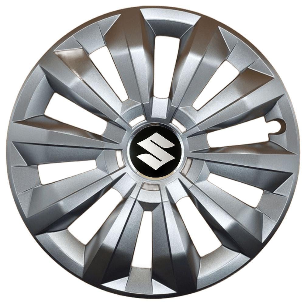Колпаки SJS 434 с логотипом Suzuki R16 4 шт. Серебряный