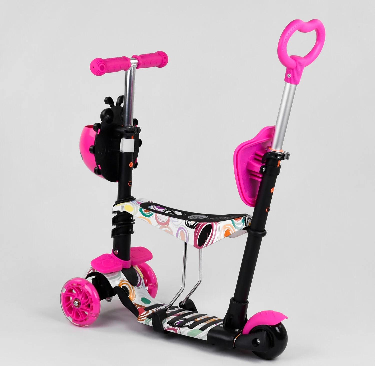 Самокат Best Scooter 75009 5в1 Розовый - фото 3