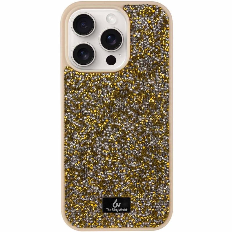 Противоударный TPU чехол Bling World Rock Diamond для Apple iPhone 16 Pro Max (6.9") Золотой