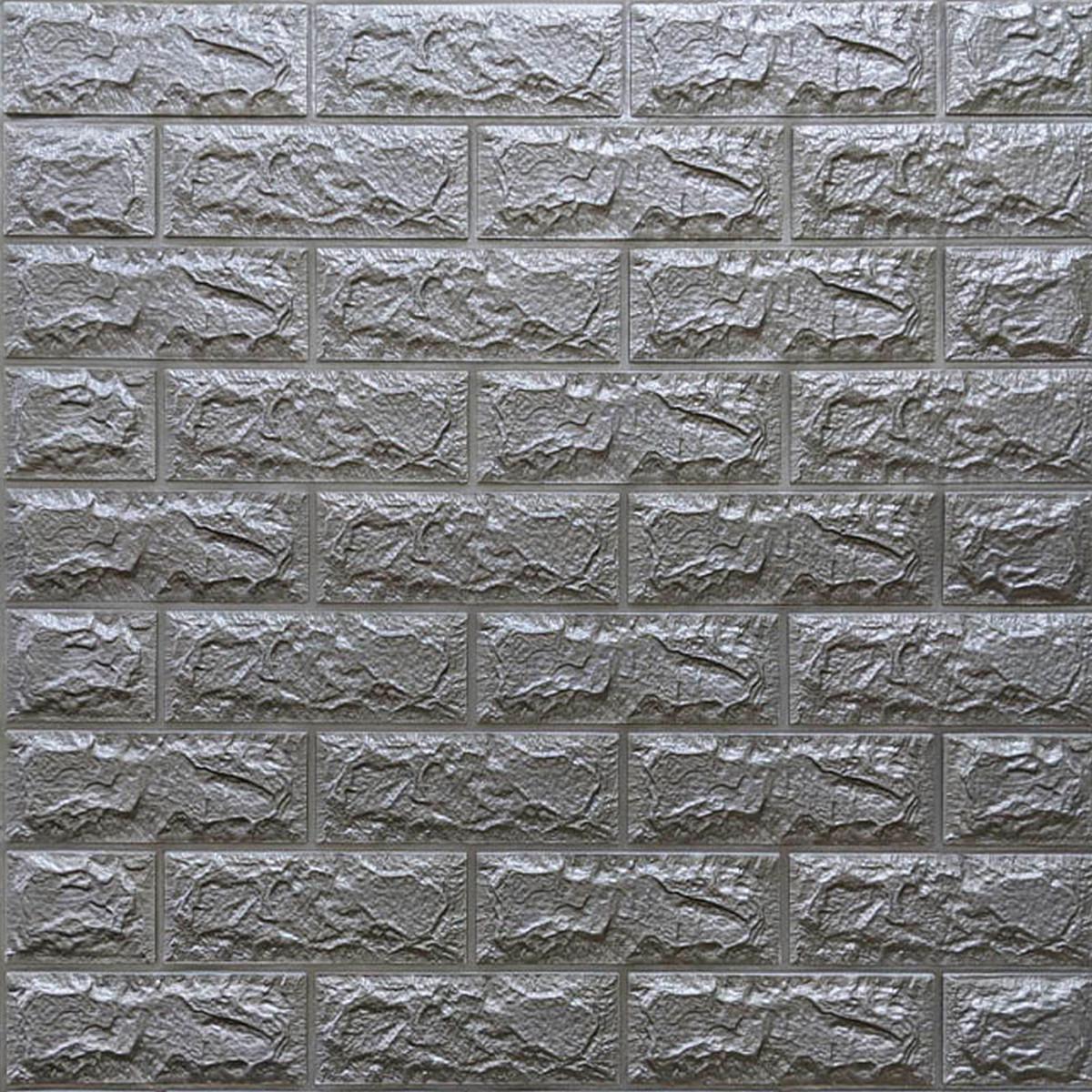 3D-панель Кирпич на самоклеющейся основе 700х770х7 мм Серебристый (SW-00000059)