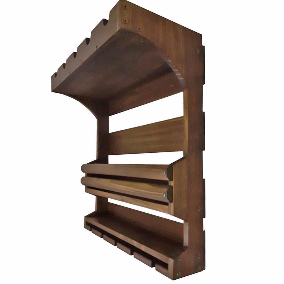 Полка для вина настенная из дерева Урукава Терракот (ПНК-014332)