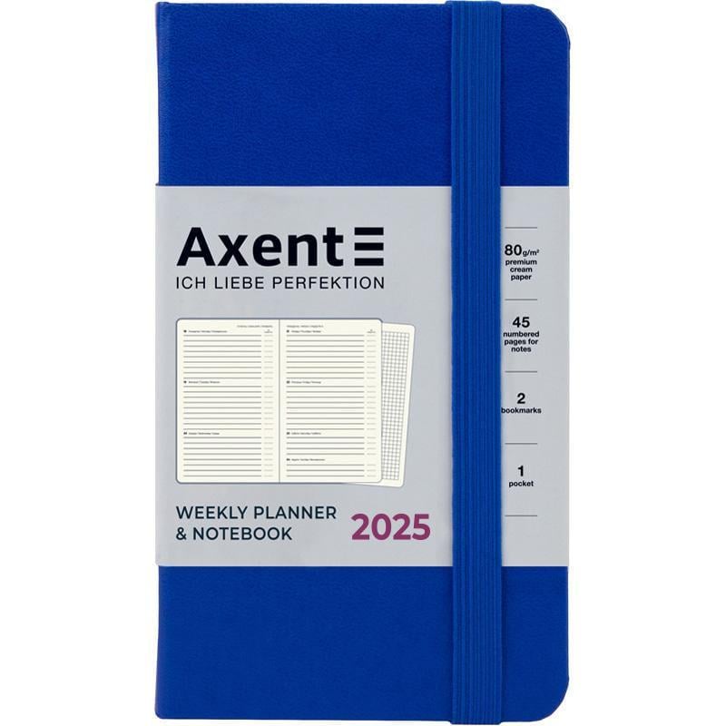 Еженедельник датированный 2025 Axent Pocket Strong 90x150 мм 192 стр. Классический синий (8508-25-38-A) - фото 2