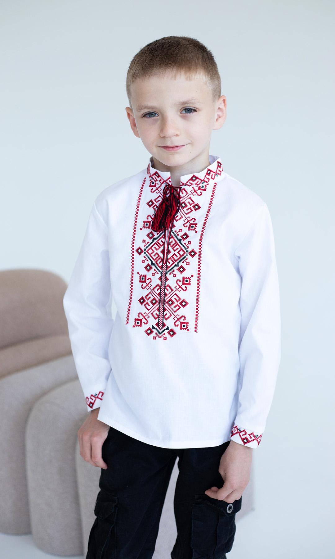 Вишиванка дитяча для хлопчика Вишиваночка р. 116 Білий (7176-4)
